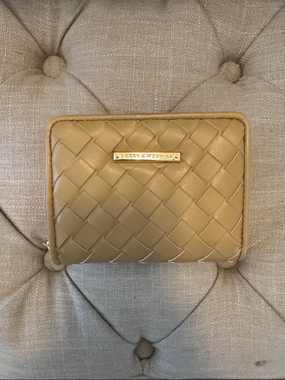 Sidekick. Tan Woven Leather Crossbody Belt Bag with Zip Wallet - Picture 5 of 9